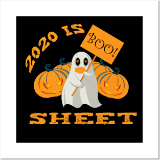 2020 Is Boo Sheet Ghost Mask Halloween Posters and Art